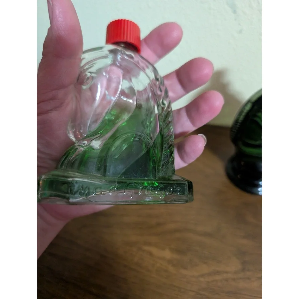 Vtg Mac Gregor TALLY-HO After Shave Green Glass Bottles horses Equestrian Lot